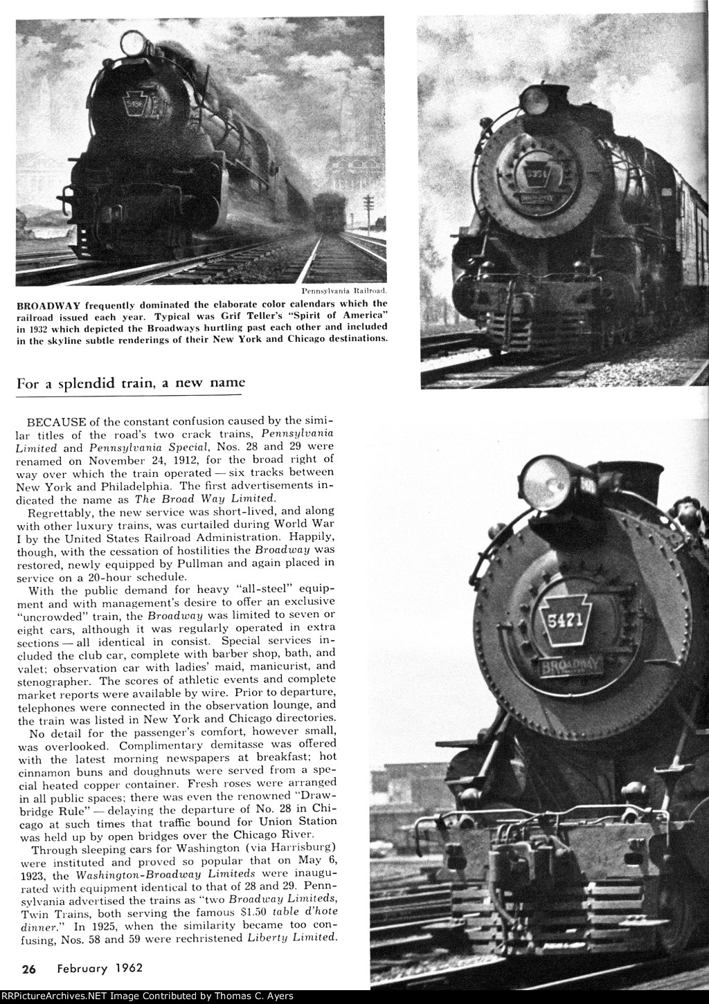 PRR "The Broadway Limited," Page 26, 1962
